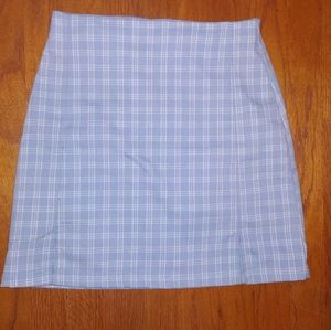 Brandy Melville Blue&White Plaid Cara Skirt